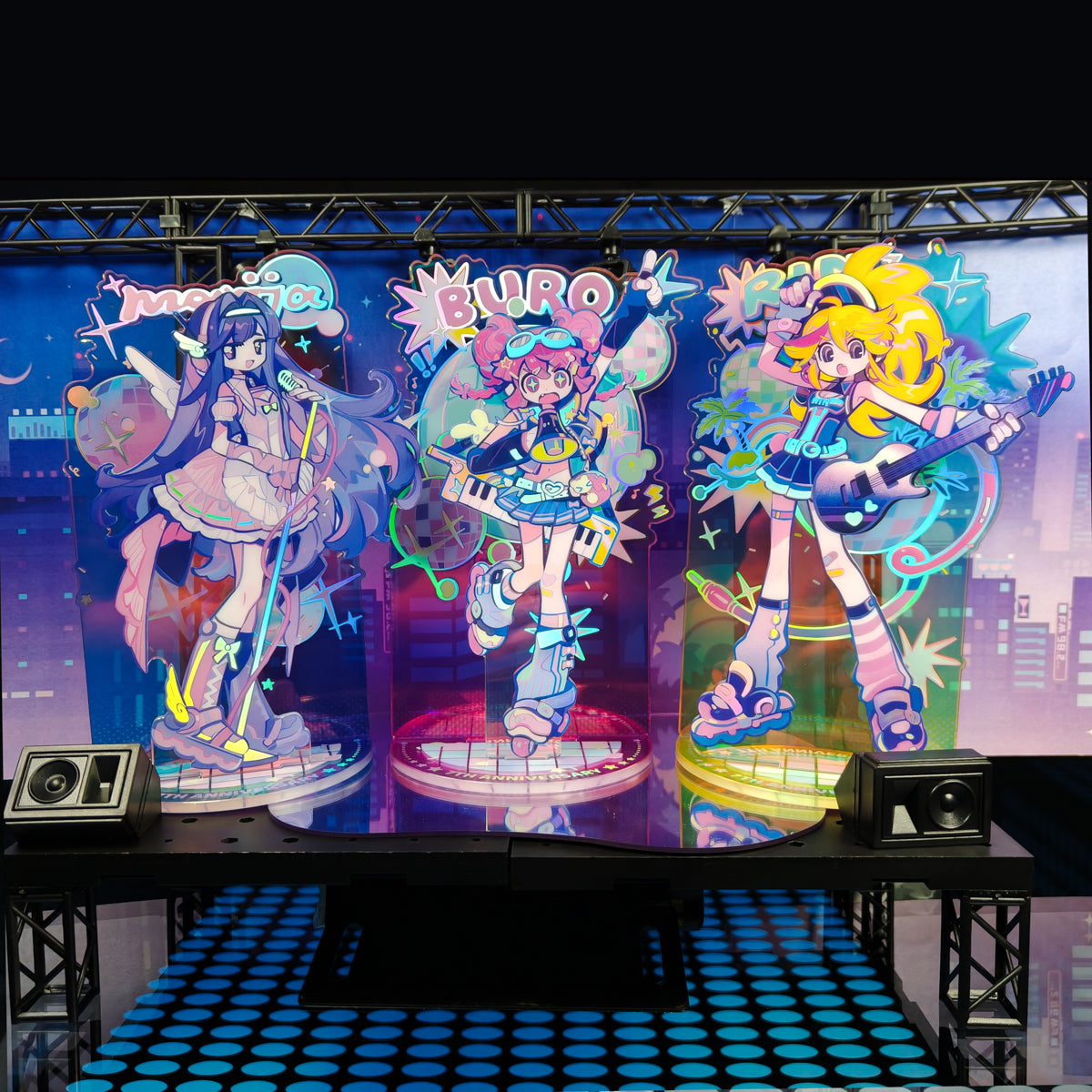 Muse Dash Neon Party Laser Silver Foil Double-layer Acrylic Standee