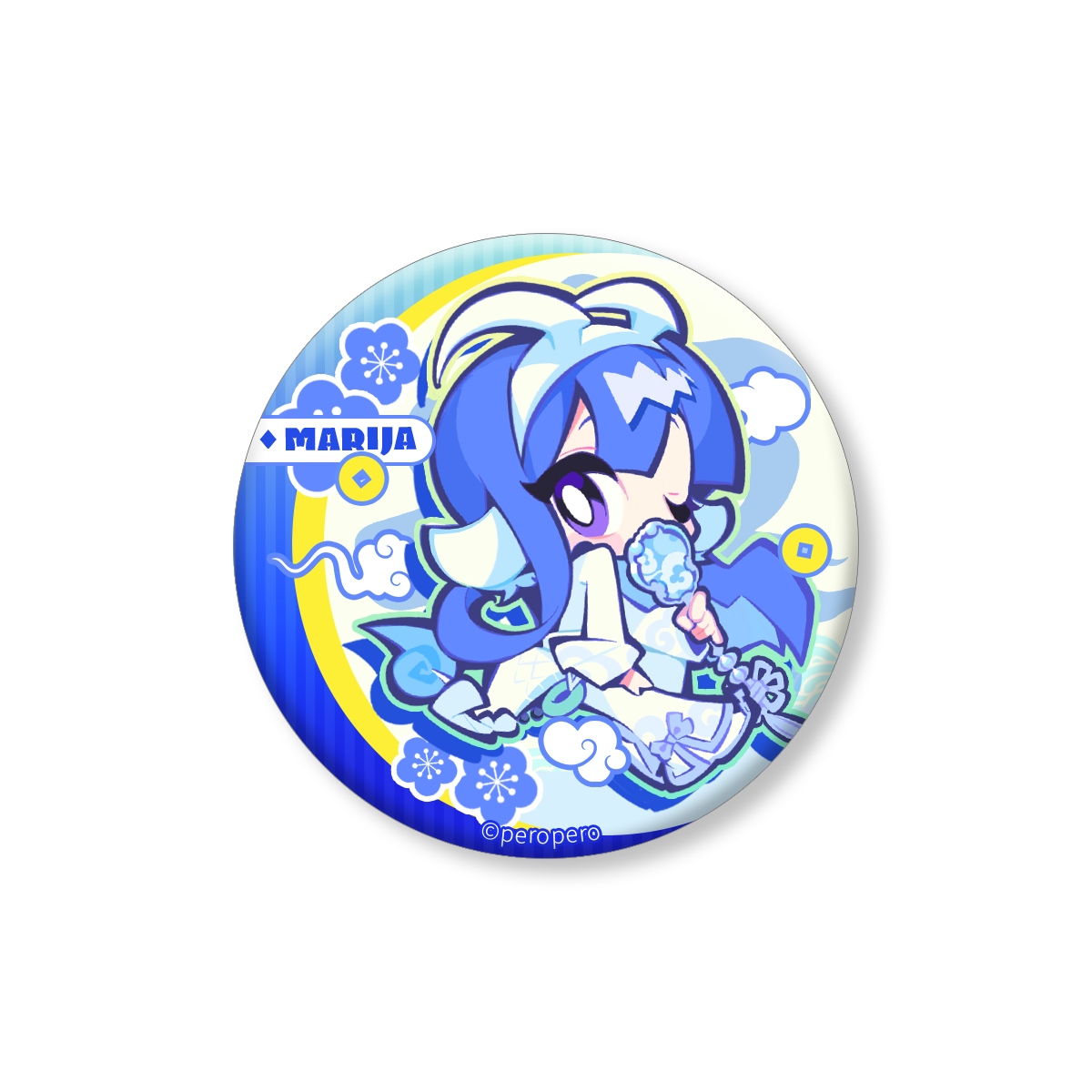 Mush Dash | Year of the Dragon | Fine Glitter cute chibi art badge