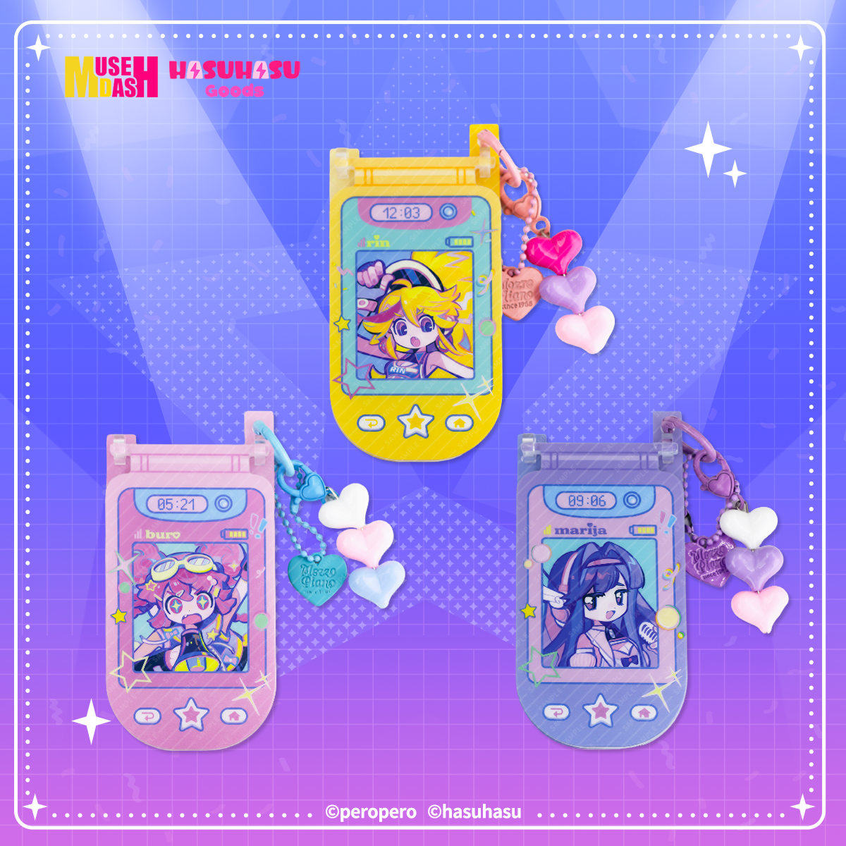 Muse Dash Neon Party Mobilephone-shaped Acrylic Mirror