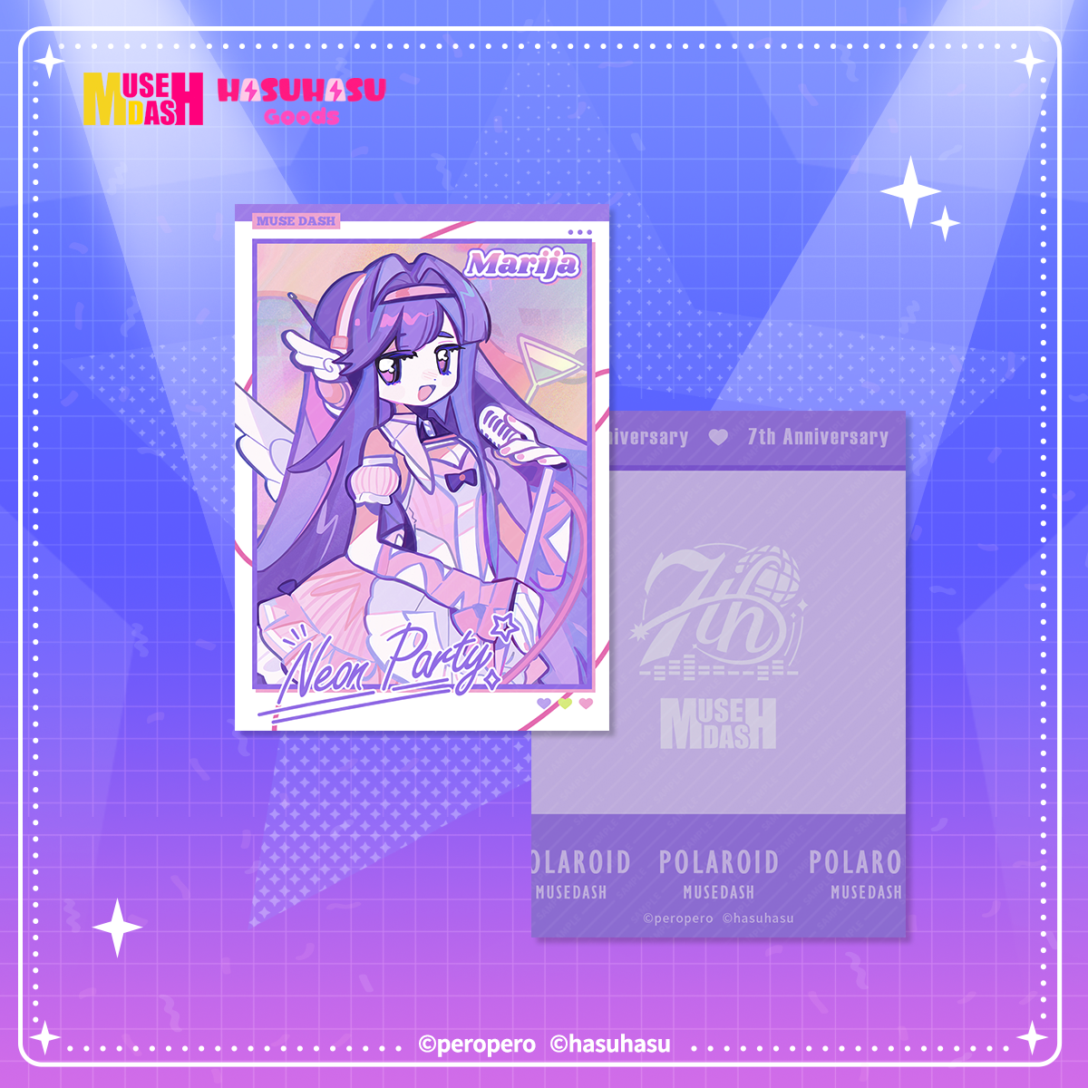 Muse Dash Neon Party Hot Stamping Polaroid (Free Gift)