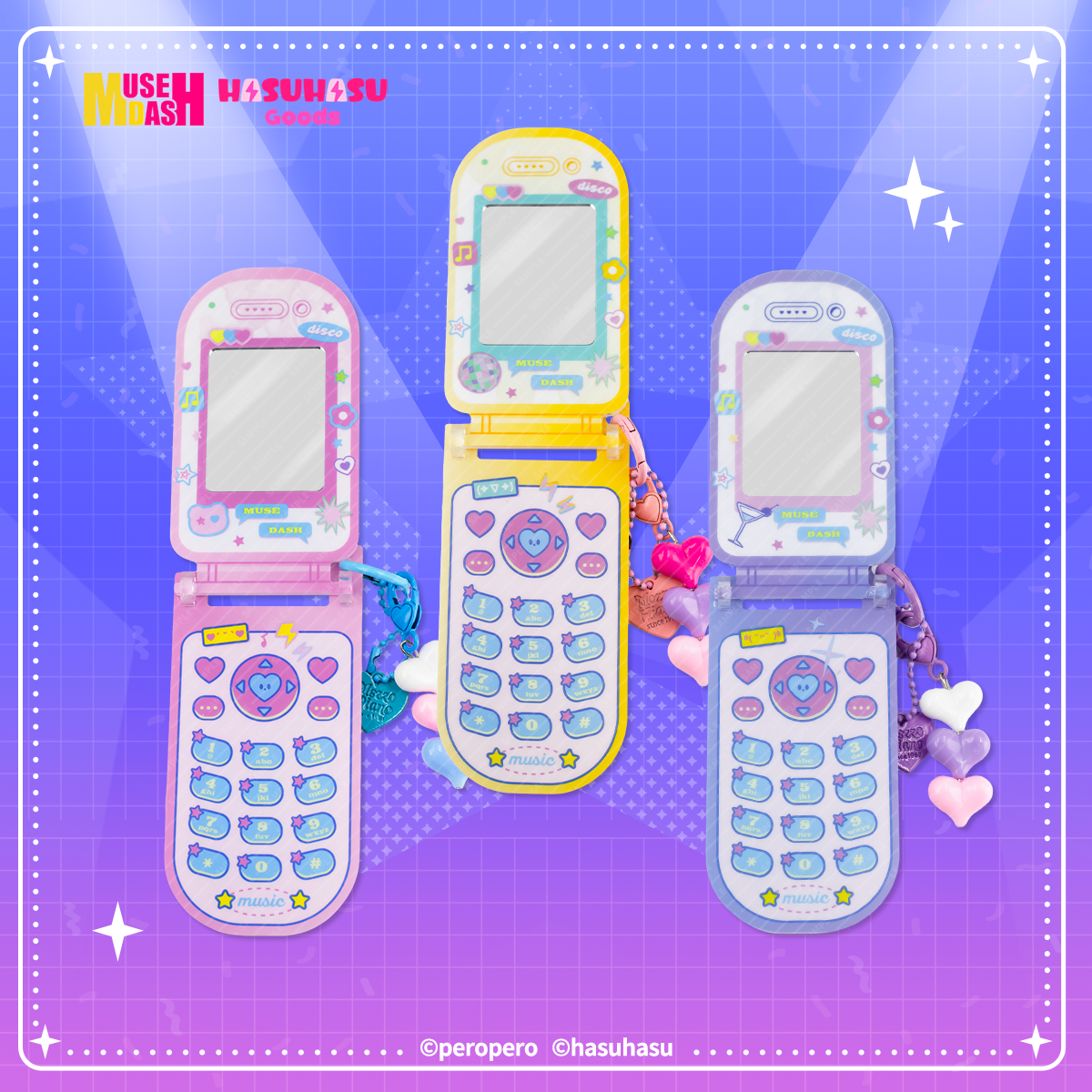 Muse Dash Neon Party Mobilephone-shaped Acrylic Mirror