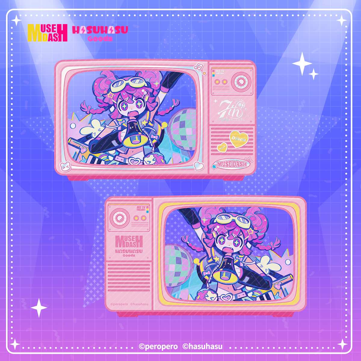 Muse Dash Neon Party Silver Foil Paper-mounted Film