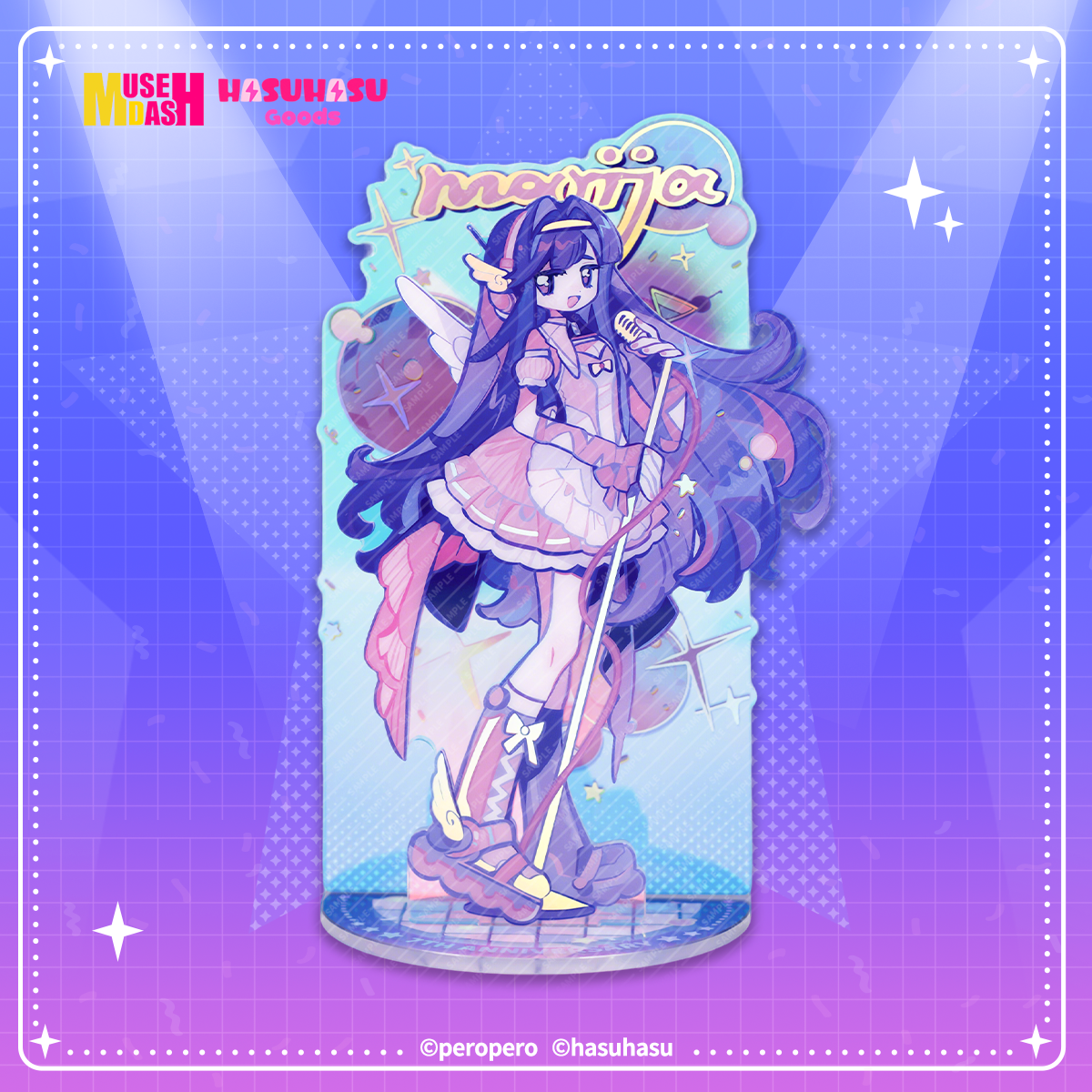 Muse Dash Neon Party Laser Silver Foil Double-layer Acrylic Standee
