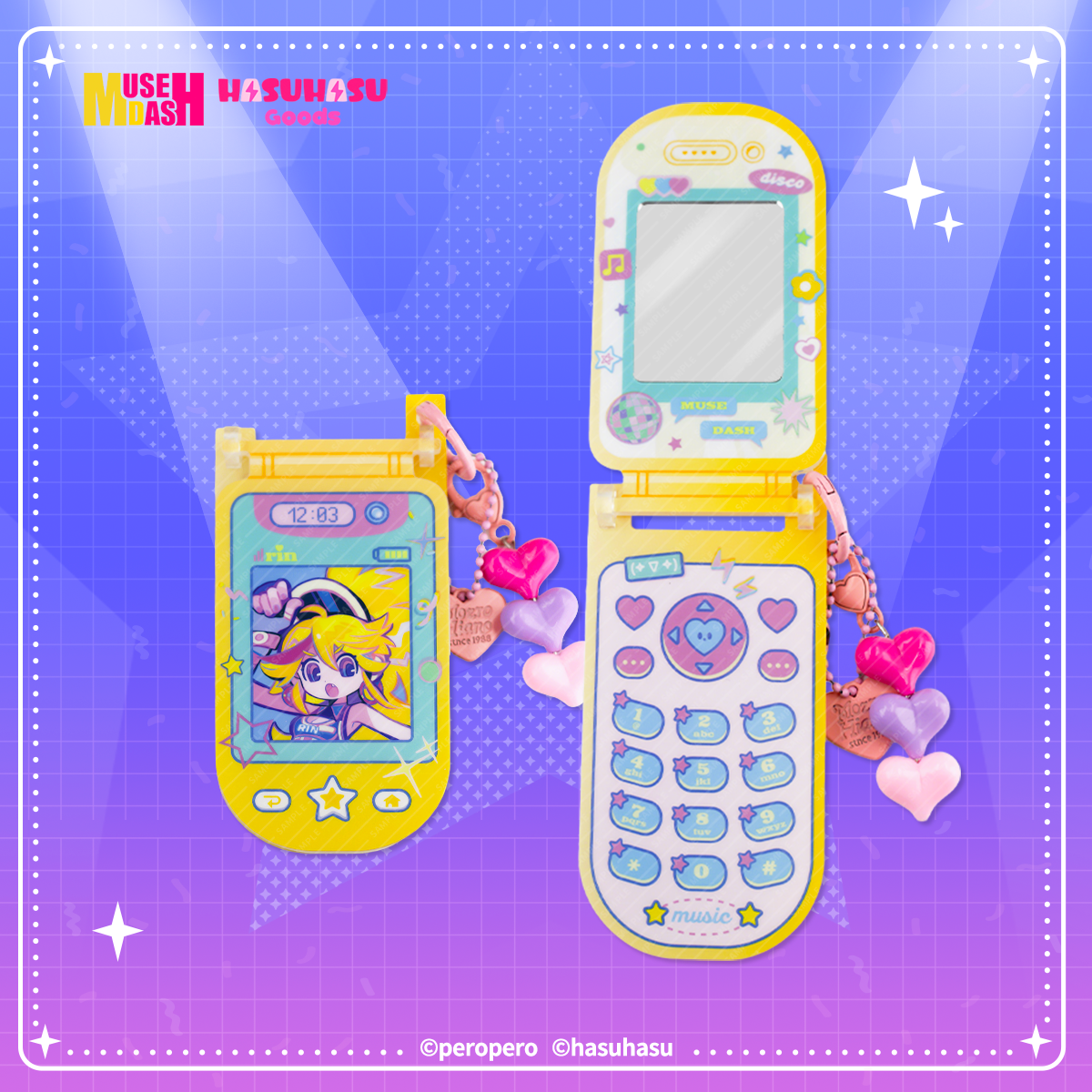 Muse Dash Neon Party Mobilephone-shaped Acrylic Mirror