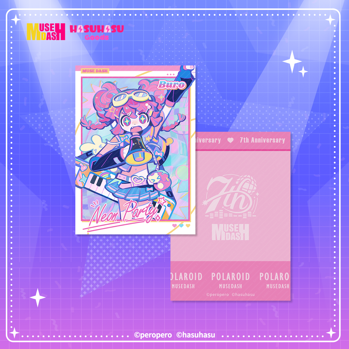 Muse Dash Neon Party Hot Stamping Polaroid (Free Gift)