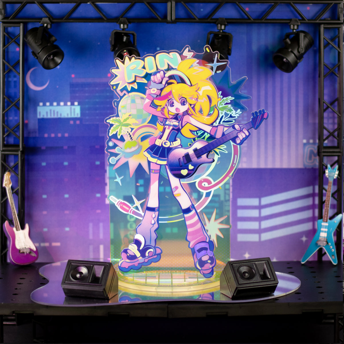 Muse Dash Neon Party Laser Silver Foil Double-layer Acrylic Standee
