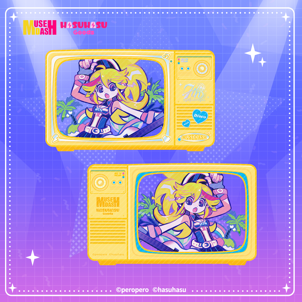 Muse Dash Neon Party Silver Foil Paper-mounted Film