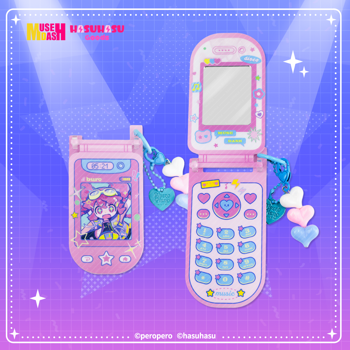Muse Dash Neon Party Mobilephone-shaped Acrylic Mirror