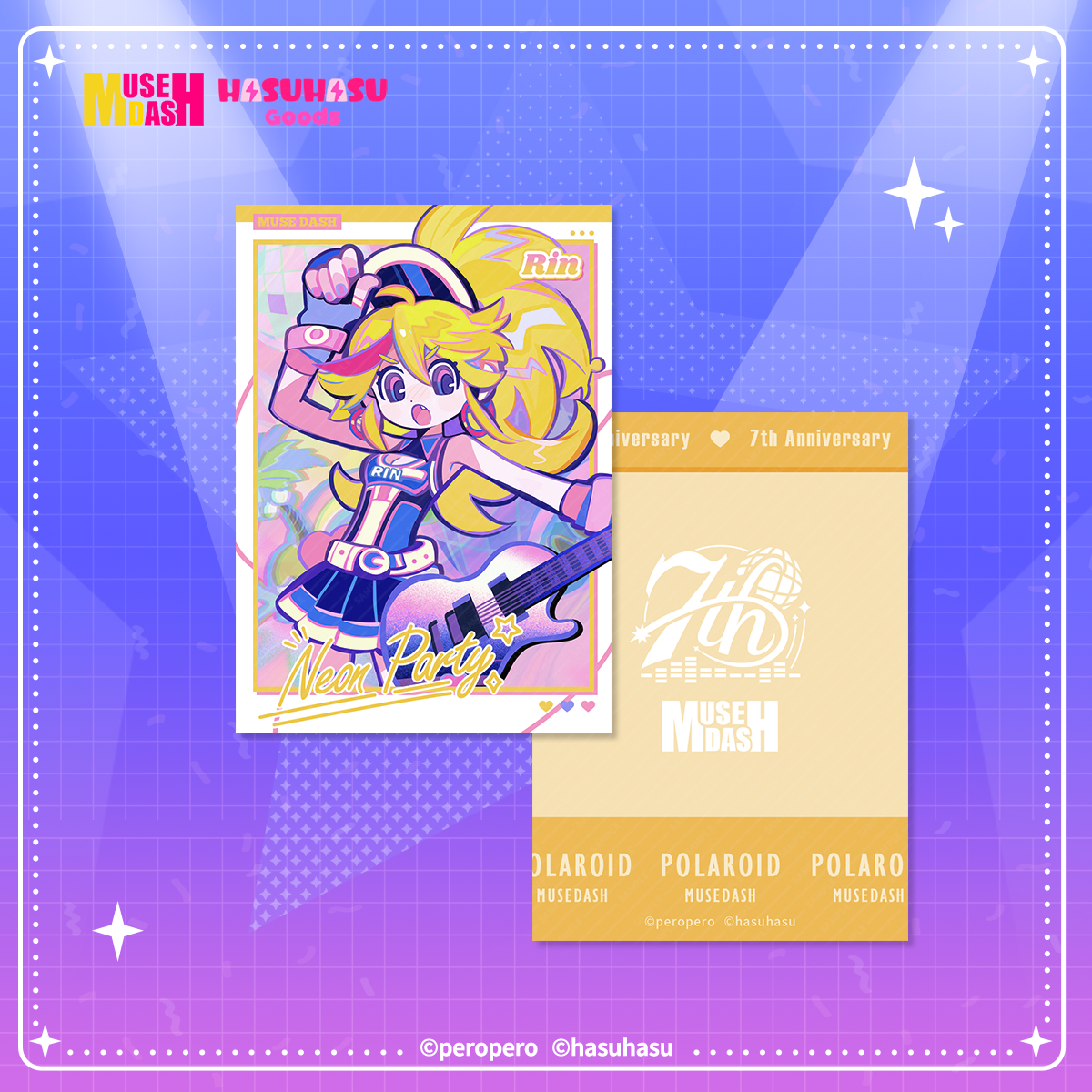 Muse Dash Neon Party Hot Stamping Polaroid (Free Gift)