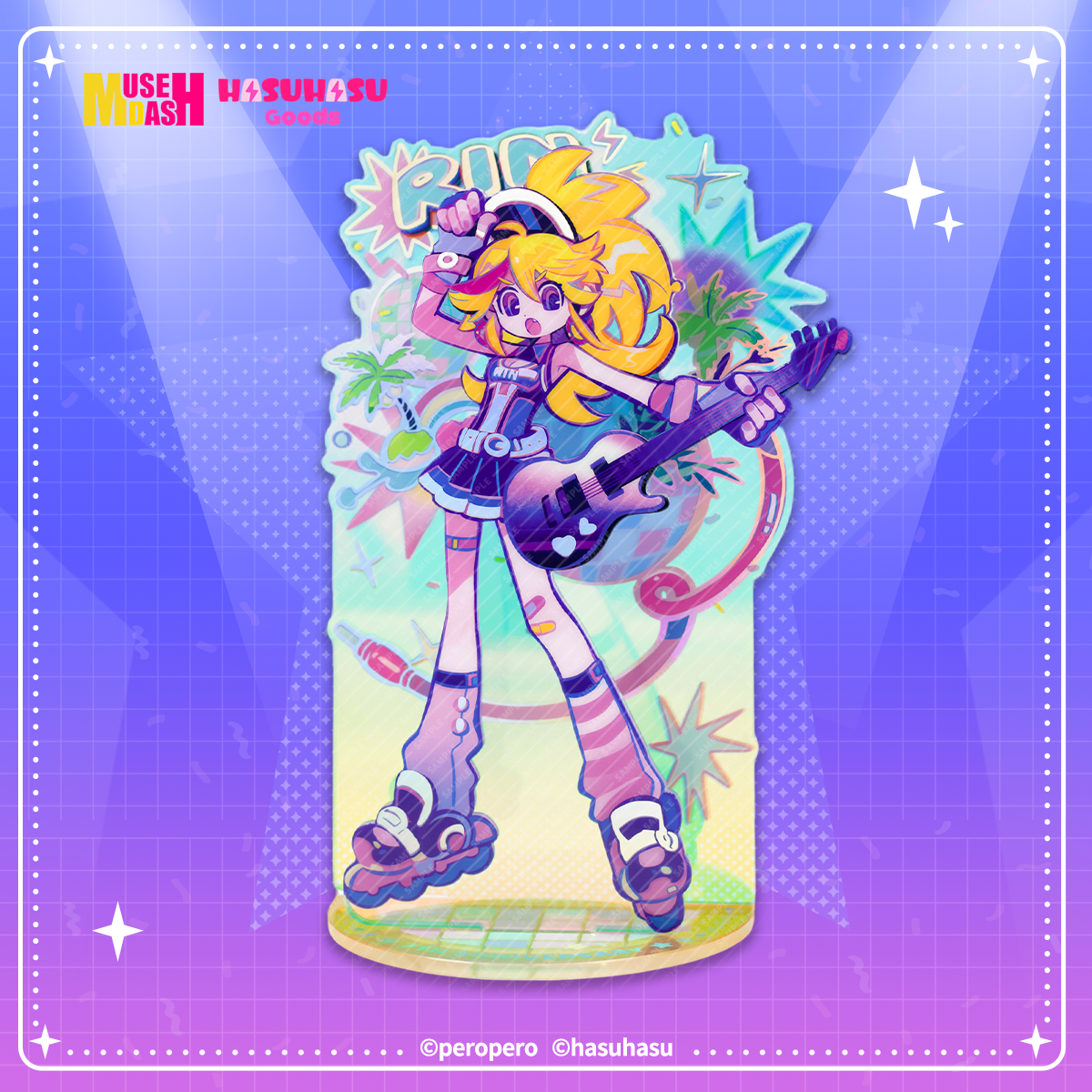 Muse Dash Neon Party Laser Silver Foil Double-layer Acrylic Standee