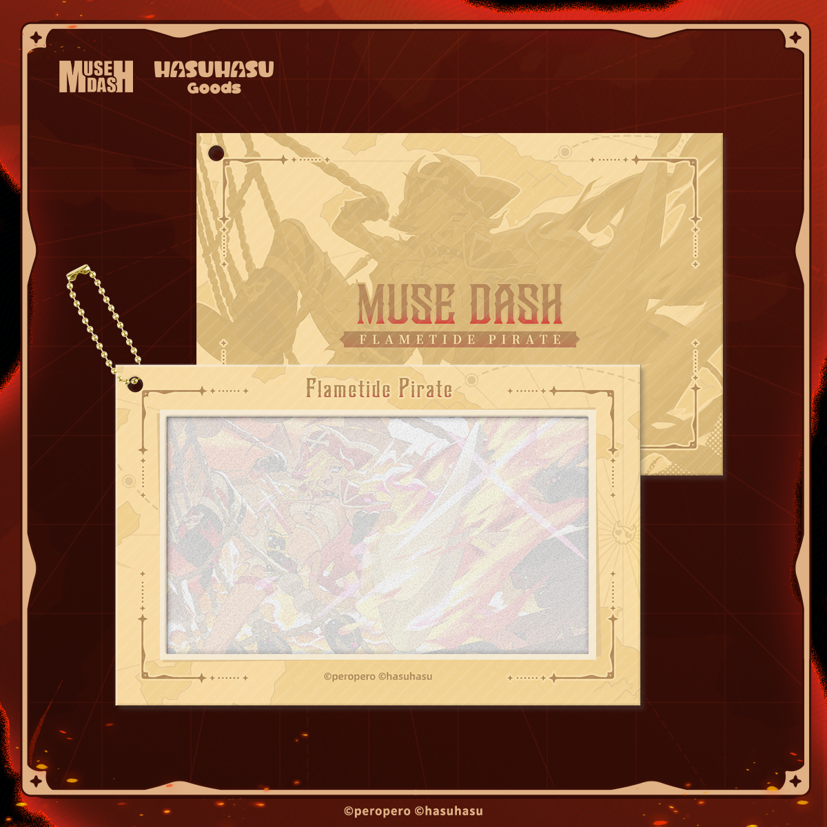 Muse Dash Flametide Pirate Rin Burn-to-reveal Polaroid+Wanted Heat-sensitive Poster