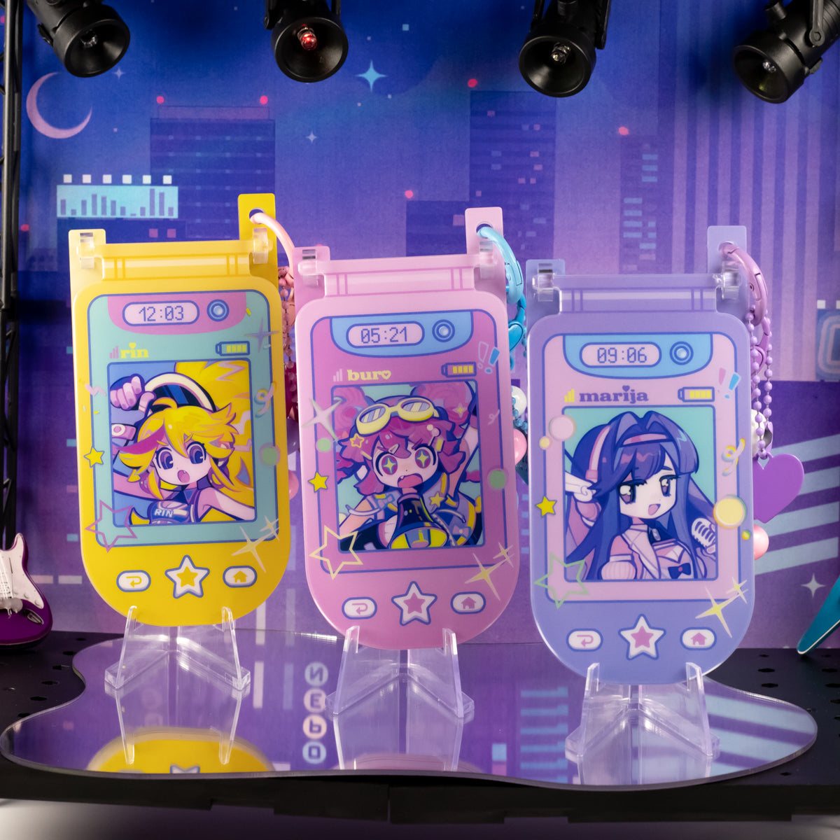Muse Dash Neon Party Mobilephone-shaped Acrylic Mirror