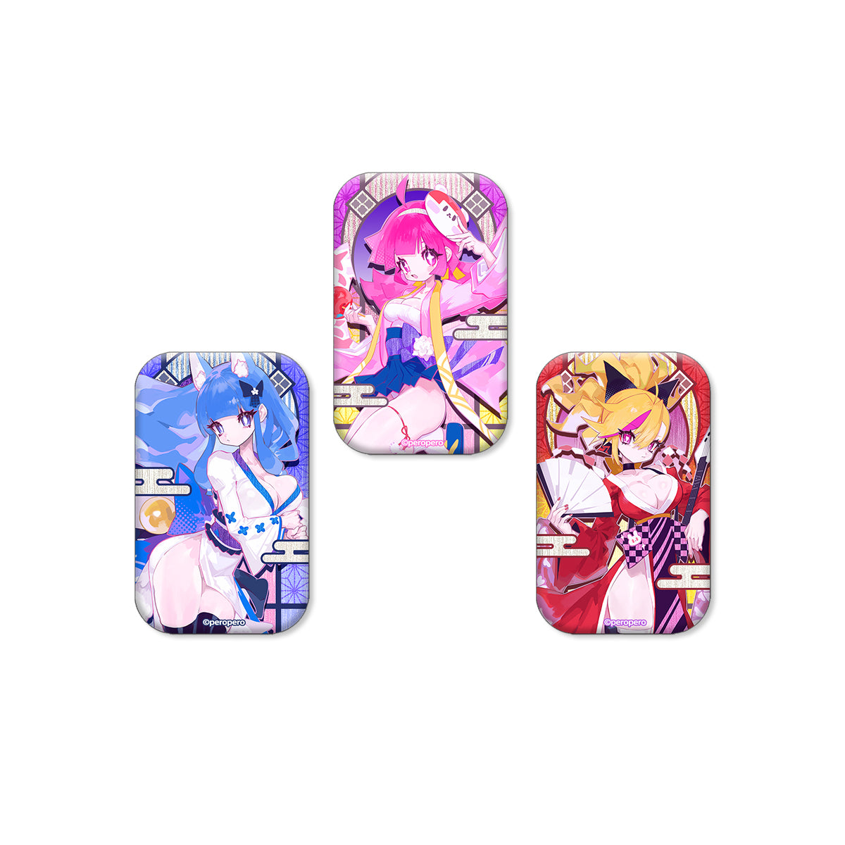 Muse Dash Square Tin Badge Kimono ver.