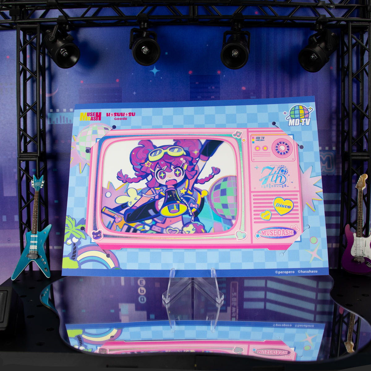 Muse Dash Neon Party Silver Foil Paper-mounted Film
