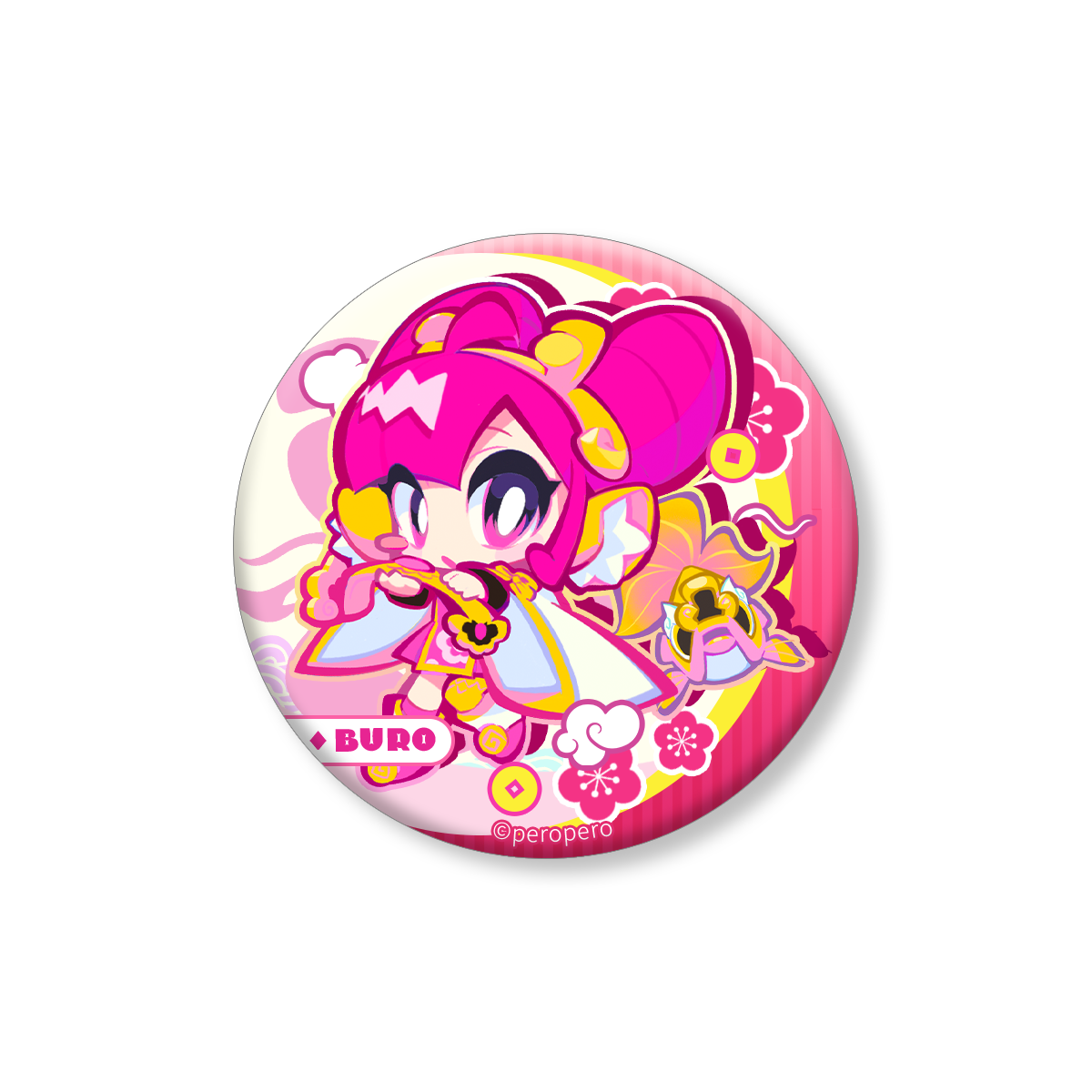 Mush Dash | Year of the Dragon | Fine Glitter cute chibi art badge