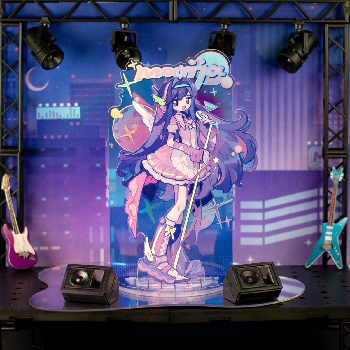 Muse Dash Neon Party Laser Silver Foil Double-layer Acrylic Standee