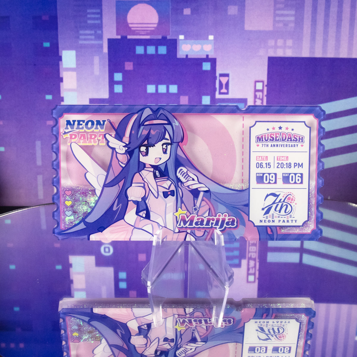 Muse Dash Neon Party Quicksand Acrylic Movie Ticket