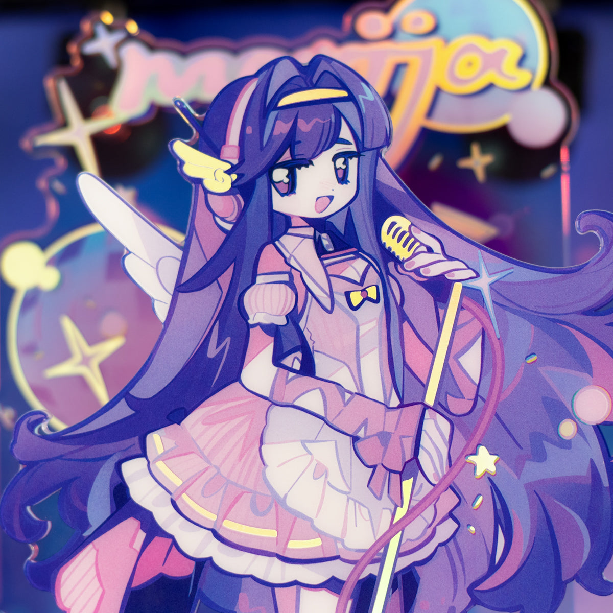 Muse Dash Neon Party Laser Silver Foil Double-layer Acrylic Standee