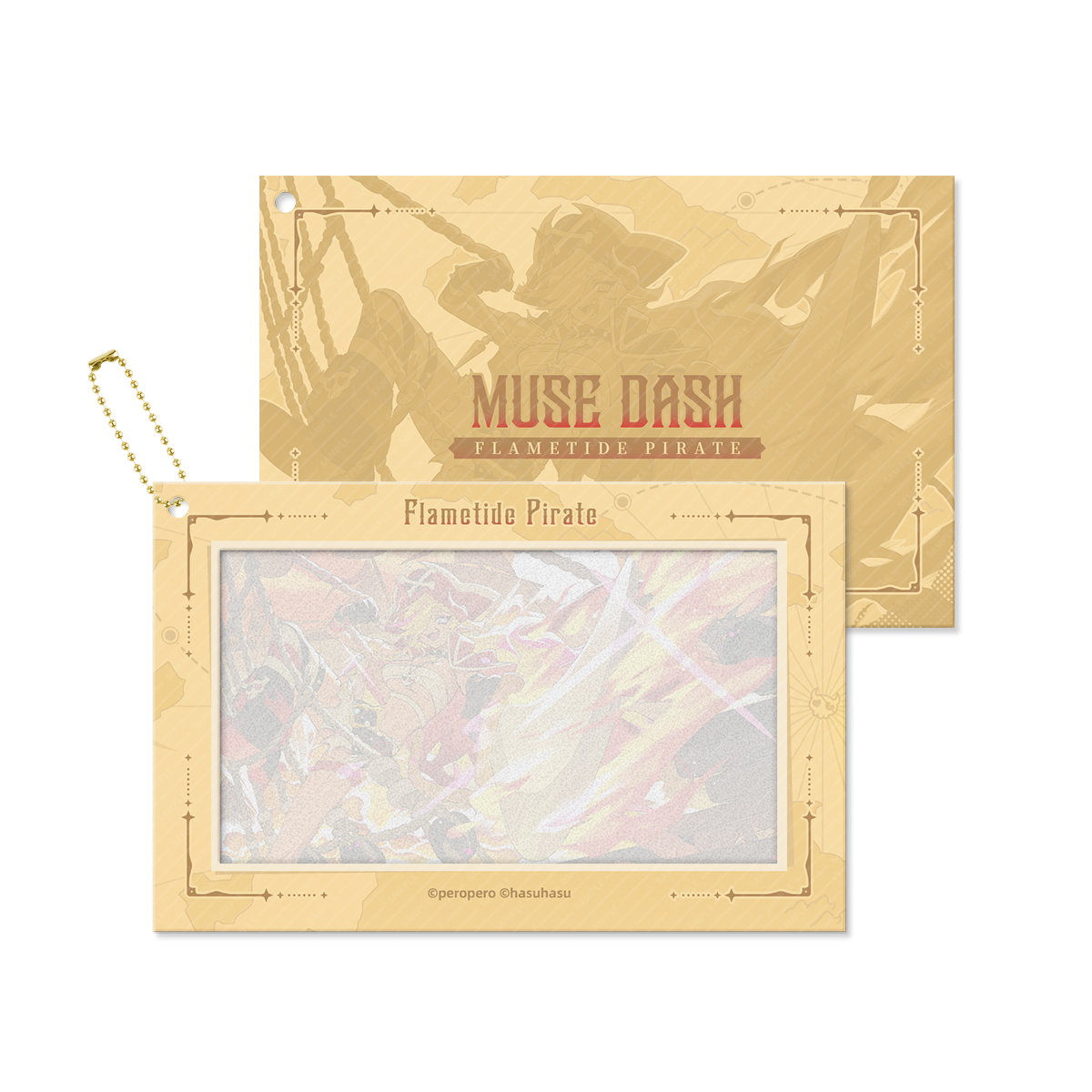 Muse Dash Flametide Pirate Rin Burn-to-reveal Polaroid+Wanted Heat-sensitive Poster