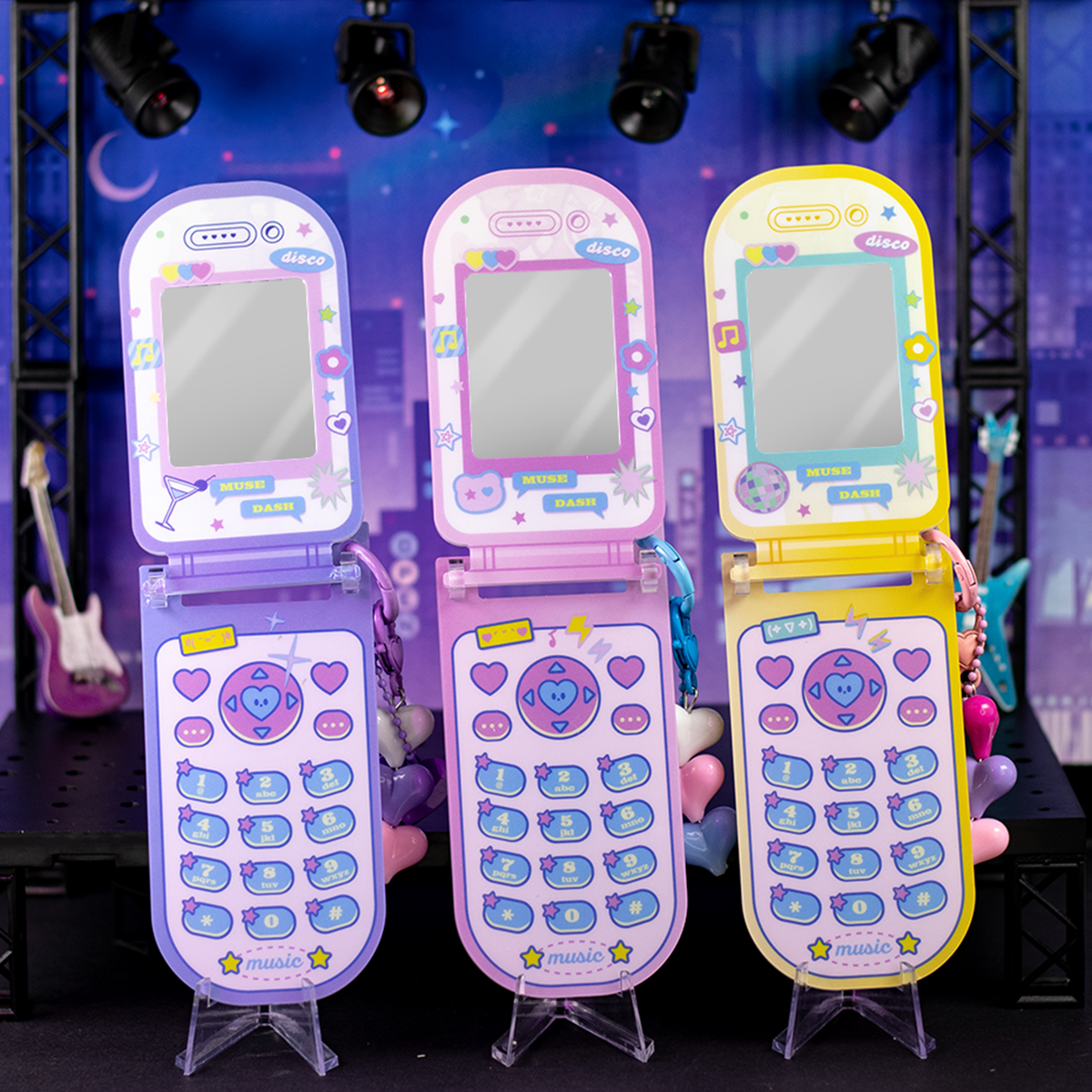 Muse Dash Neon Party Mobilephone-shaped Acrylic Mirror