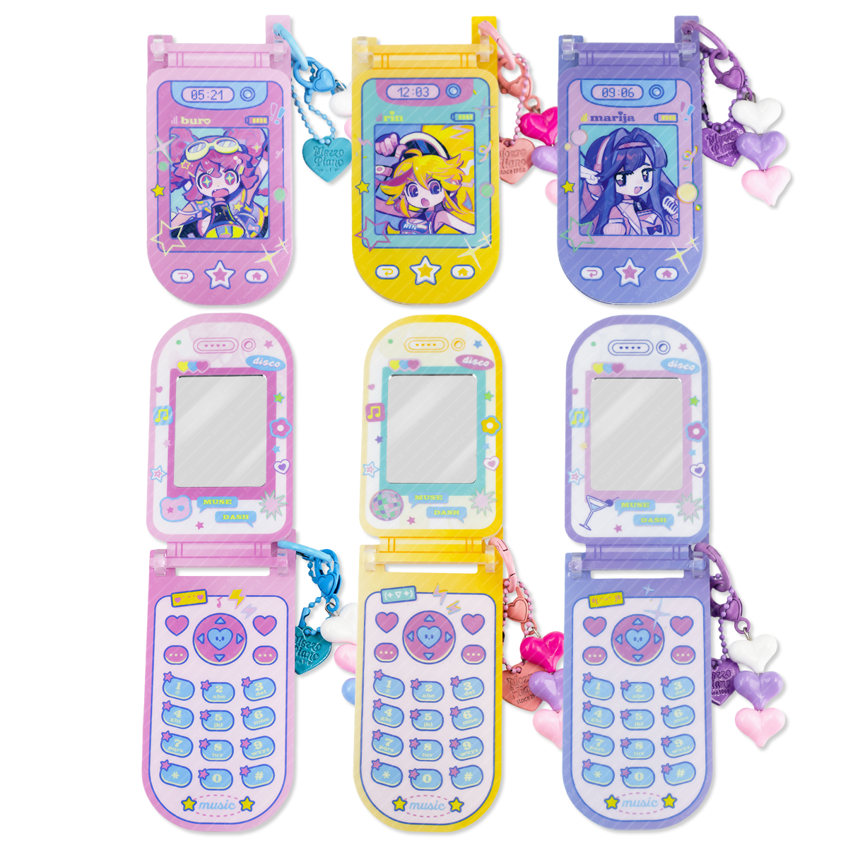 Muse Dash Neon Party Mobilephone-shaped Acrylic Mirror