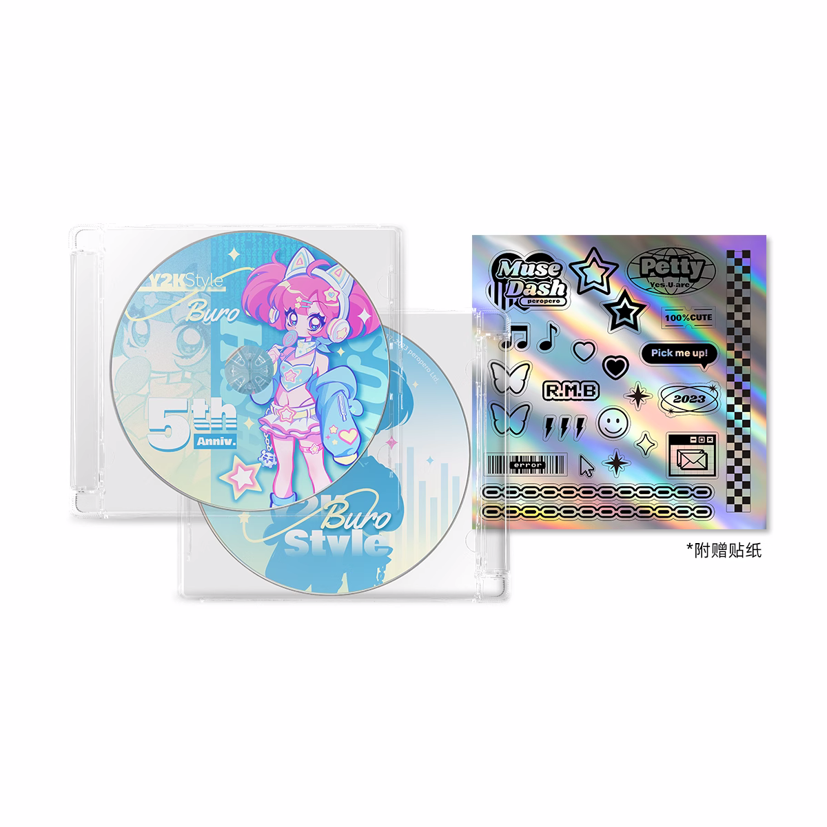 Muse Dash Y2K Style Acrylic CD-Shape Ornament