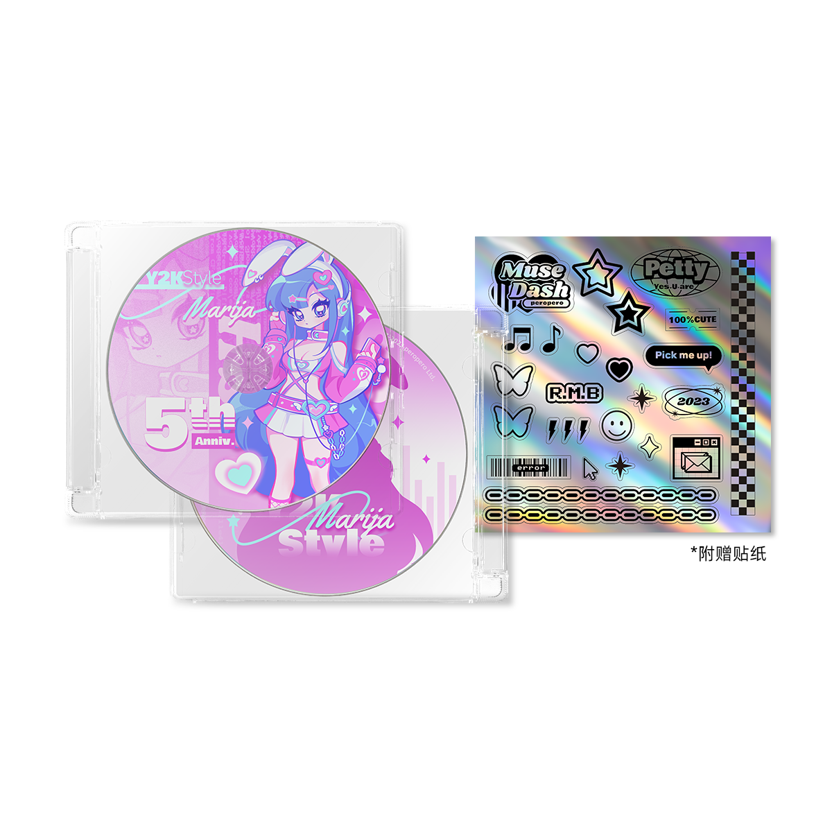 Muse Dash Y2K Style Acrylic CD-Shape Ornament