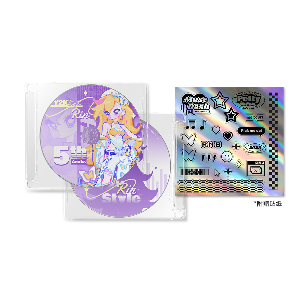 Muse Dash Y2K Style Acrylic CD-Shape Ornament