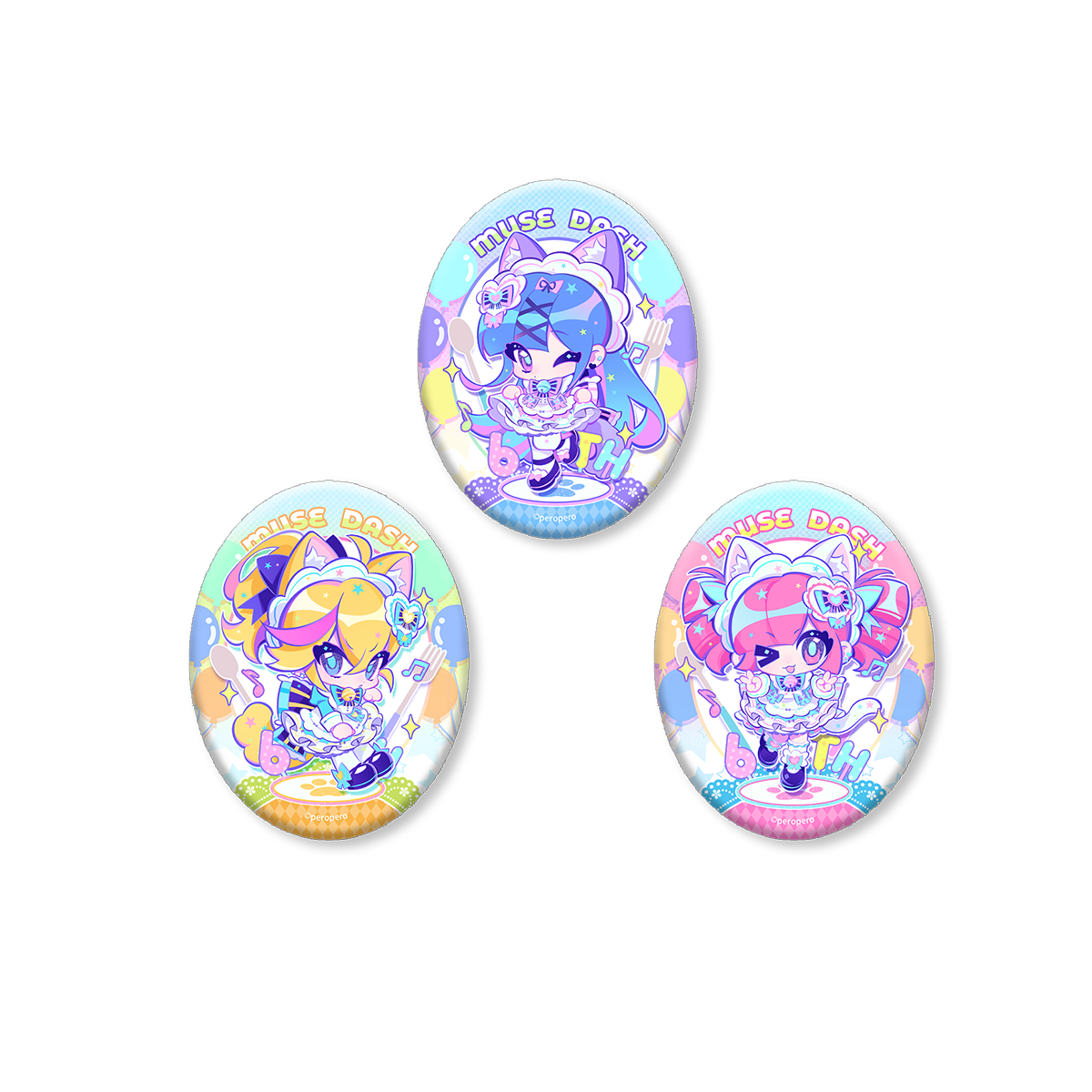 Mush Dash|Maid Sweet Date|Oval Double Flash Badge