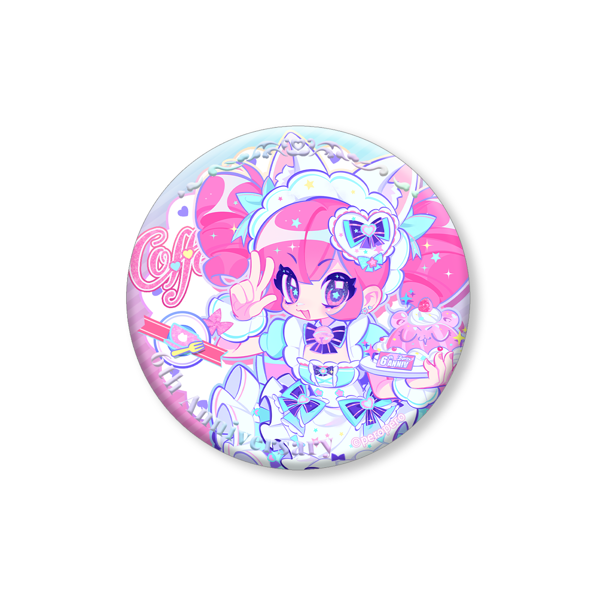 Mush Dash| Maid Sweet Date|Embossed Silver Double Flash Badge
