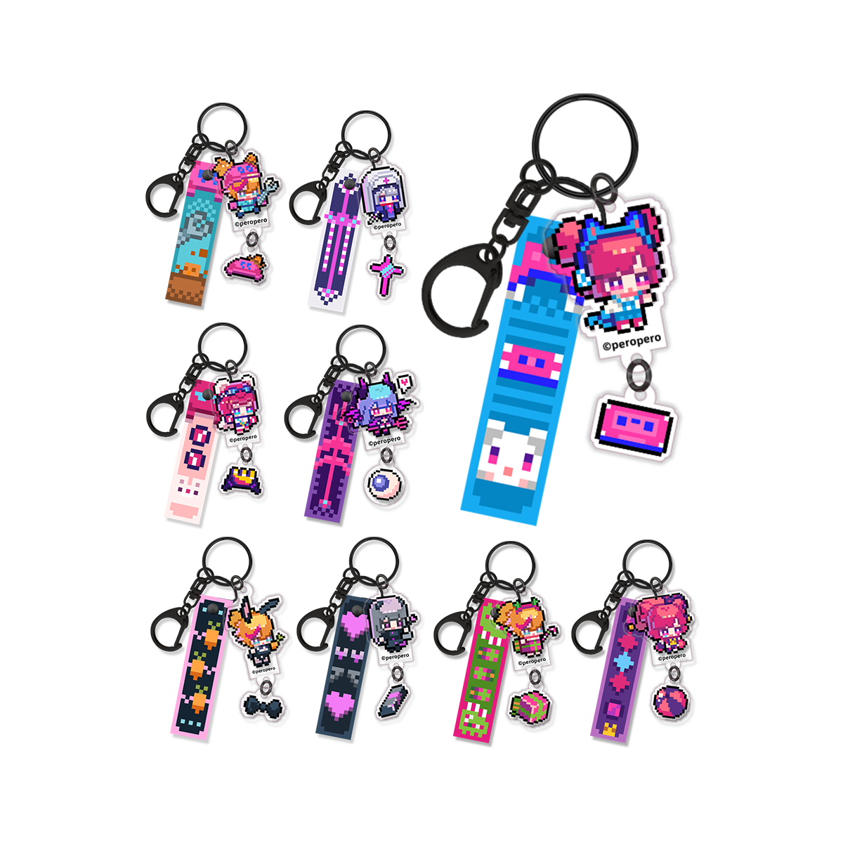 Muse Dash Pixel Dimension PVC Strap Character Keychain