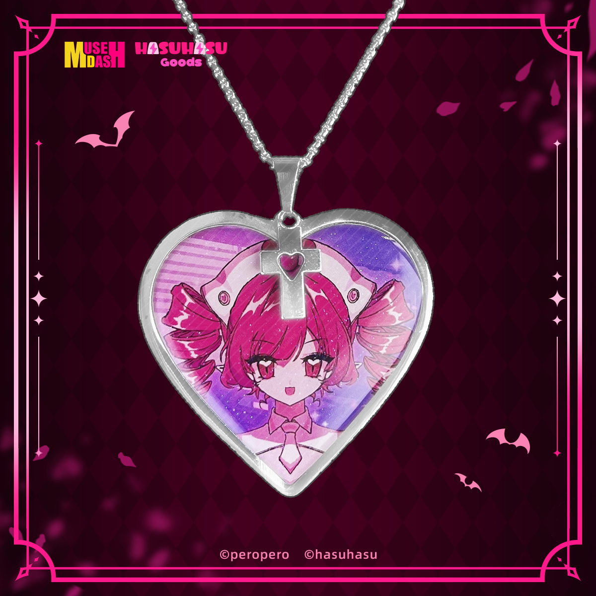 Muse Dash Nocturne Bloodheir Buro Metal Necklace