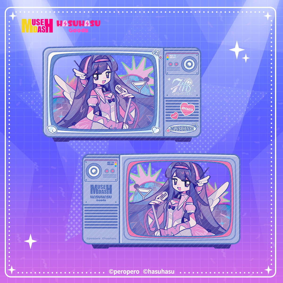 Muse Dash Neon Party Silver Foil Paper-mounted Film