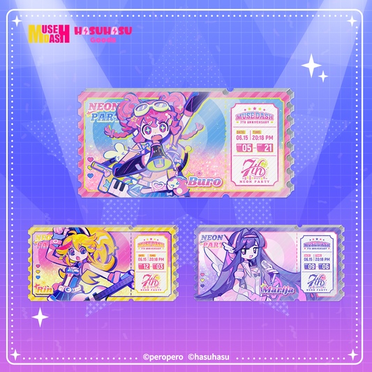 Muse Dash Neon Party Quicksand Acrylic Movie Ticket